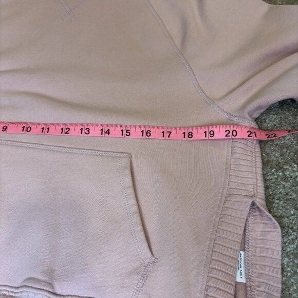 American Eagle Women’s Hoodie Pink Size XS Pullover Front Pocket Split Hem - Picture 6 of 7